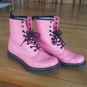 Hot pink leather Doc Martens